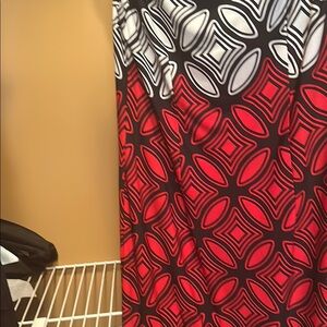 R&K Red and Black Geometric Midi Dress